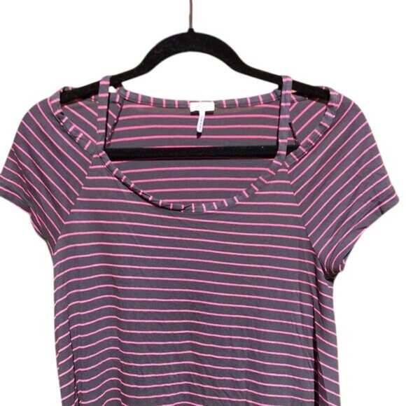 Splendid Pink & Grey Casual Comfortable Oversized Striped Top Size S - Picture 2 of 8